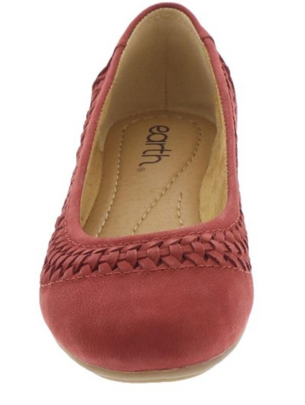 Earth Jett Woven Round Toe Slip-on Dress Flats DarkRed Nubuck SIze 11 NEW